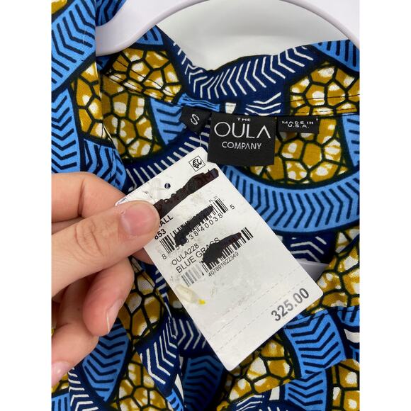 OULA Cotton A-line Midi Dress In Blue Grass Size S NWT - Picture 4 of 6